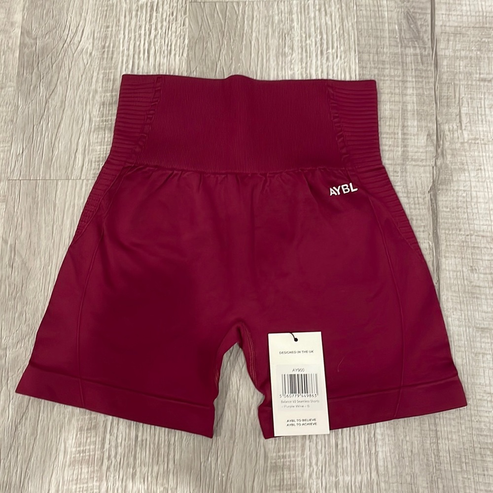 AYBL Balance V2 Seamless Shorts in Purple Wine Size Small